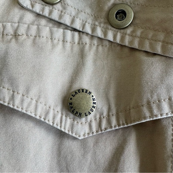Women’s Lauren Ralph Lauren 100% Cotton Safari Vest Large Tan Snap Front Polo - Picture 8 of 12